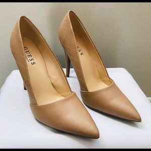 Guess women size 7.5 neutral colour shoes-4.5”heel